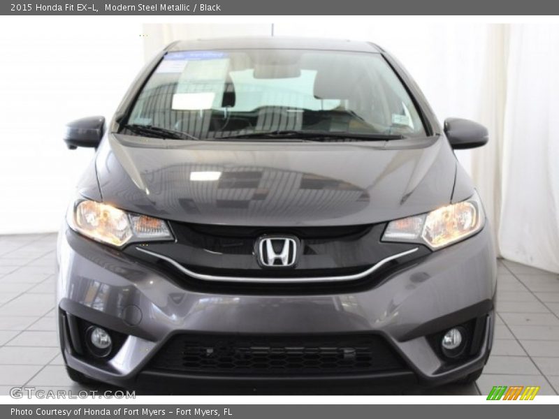 Modern Steel Metallic / Black 2015 Honda Fit EX-L