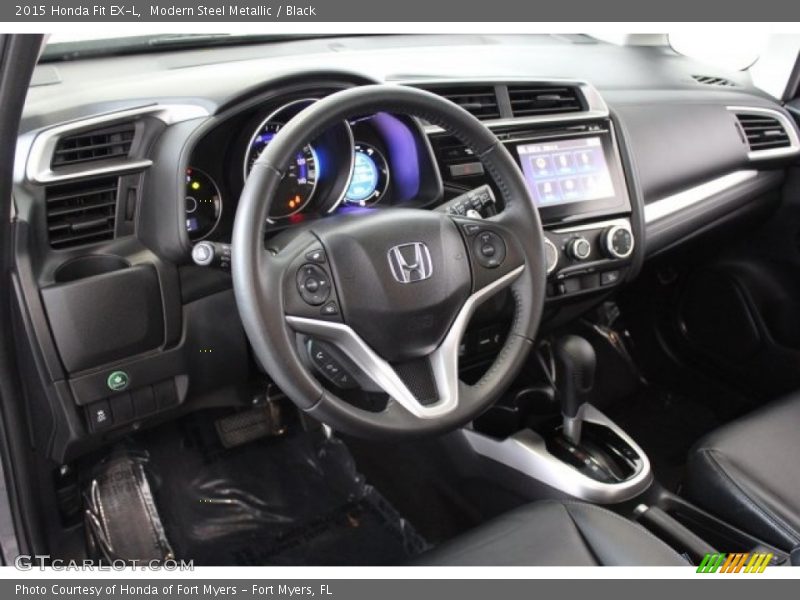 Modern Steel Metallic / Black 2015 Honda Fit EX-L