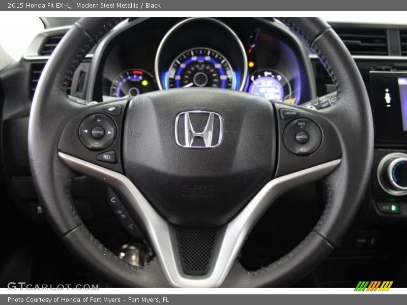 Modern Steel Metallic / Black 2015 Honda Fit EX-L