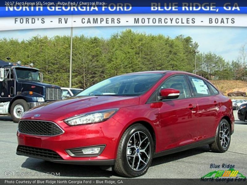 Ruby Red / Charcoal Black 2017 Ford Focus SEL Sedan