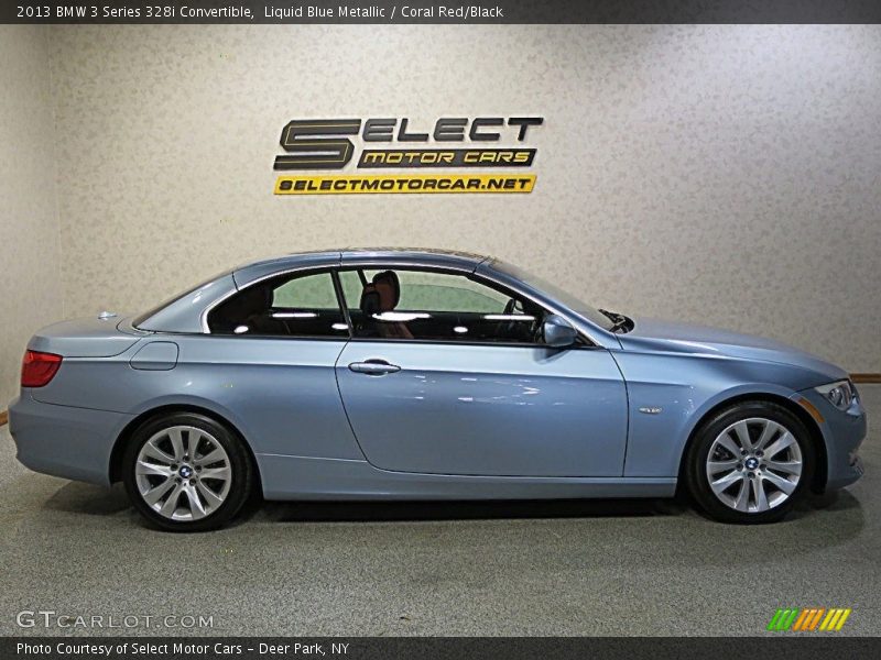 Liquid Blue Metallic / Coral Red/Black 2013 BMW 3 Series 328i Convertible