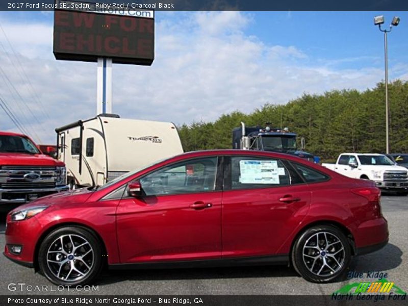 Ruby Red / Charcoal Black 2017 Ford Focus SEL Sedan