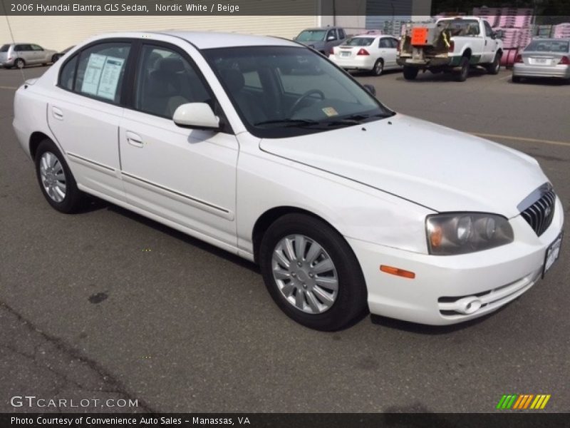 Nordic White / Beige 2006 Hyundai Elantra GLS Sedan