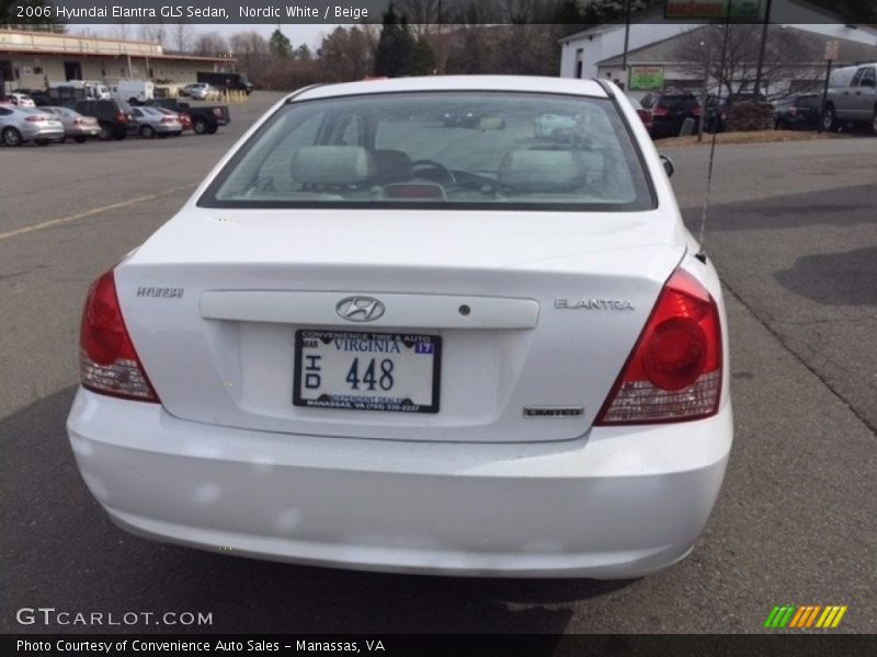 Nordic White / Beige 2006 Hyundai Elantra GLS Sedan