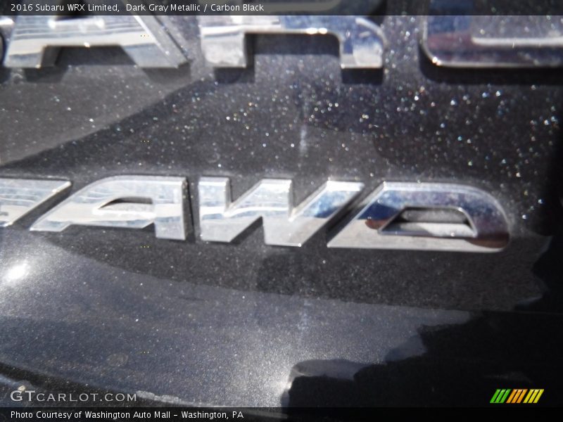 Dark Gray Metallic / Carbon Black 2016 Subaru WRX Limited