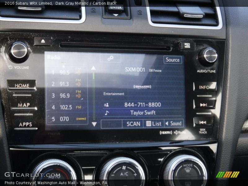 Dark Gray Metallic / Carbon Black 2016 Subaru WRX Limited