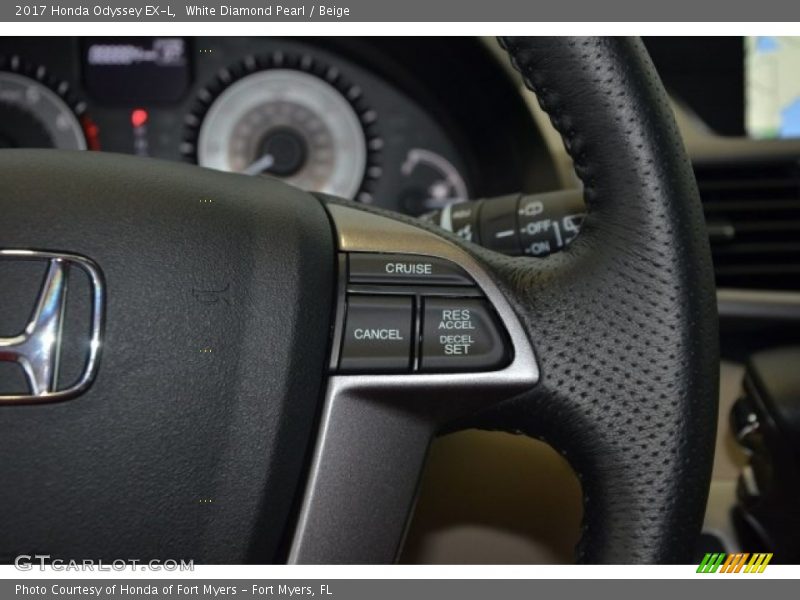 White Diamond Pearl / Beige 2017 Honda Odyssey EX-L