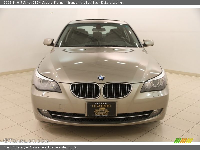 Platinum Bronze Metallic / Black Dakota Leather 2008 BMW 5 Series 535xi Sedan