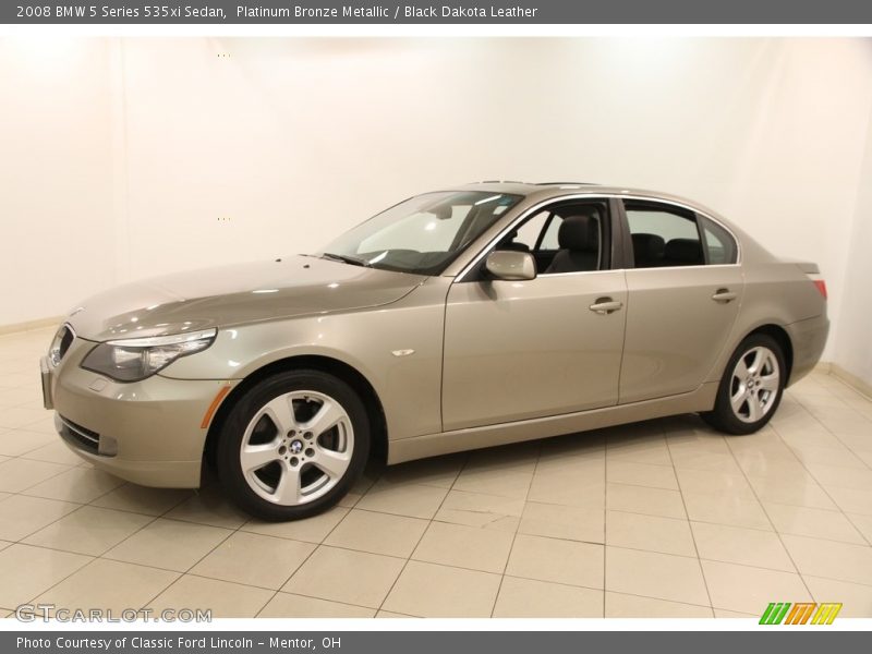 Platinum Bronze Metallic / Black Dakota Leather 2008 BMW 5 Series 535xi Sedan