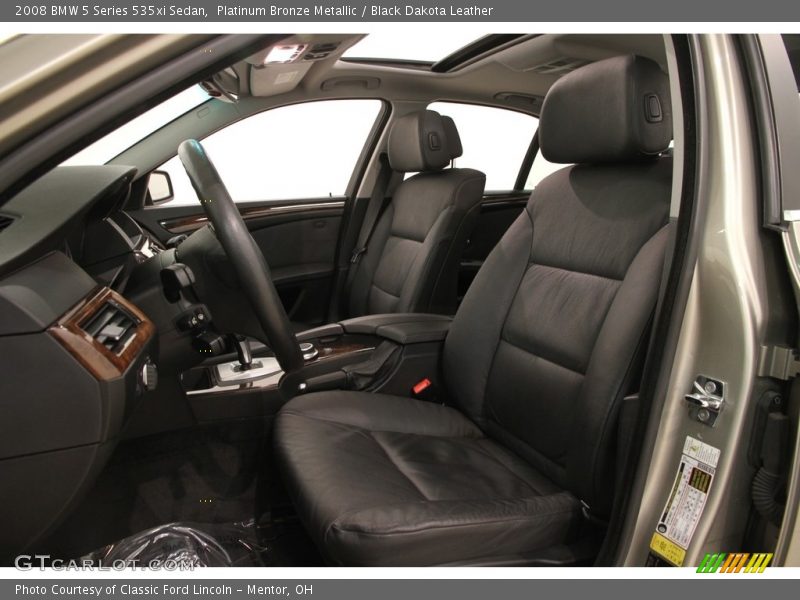 Platinum Bronze Metallic / Black Dakota Leather 2008 BMW 5 Series 535xi Sedan