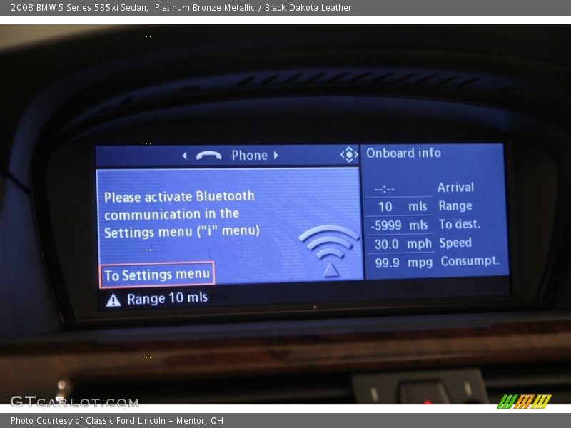 Platinum Bronze Metallic / Black Dakota Leather 2008 BMW 5 Series 535xi Sedan