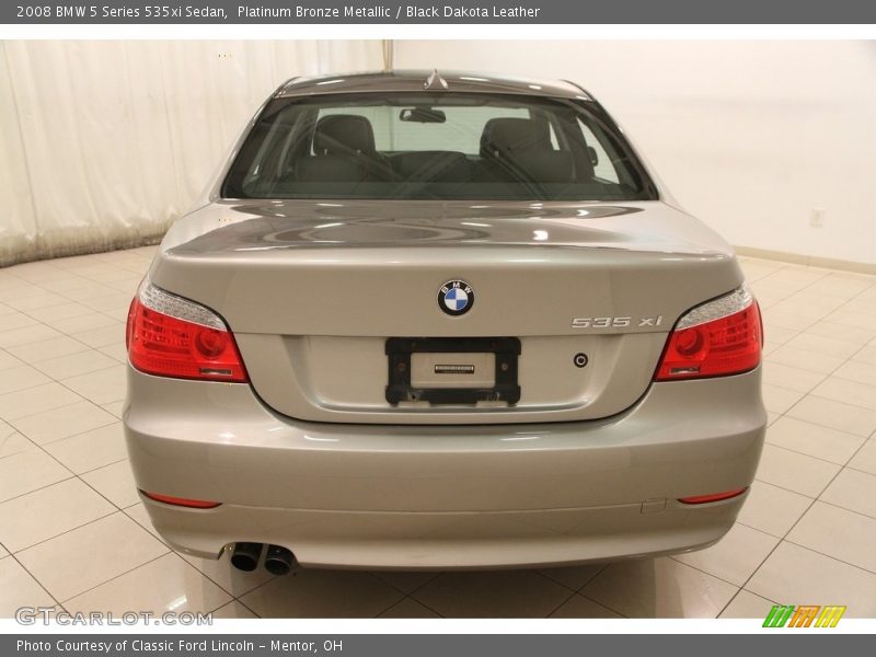 Platinum Bronze Metallic / Black Dakota Leather 2008 BMW 5 Series 535xi Sedan