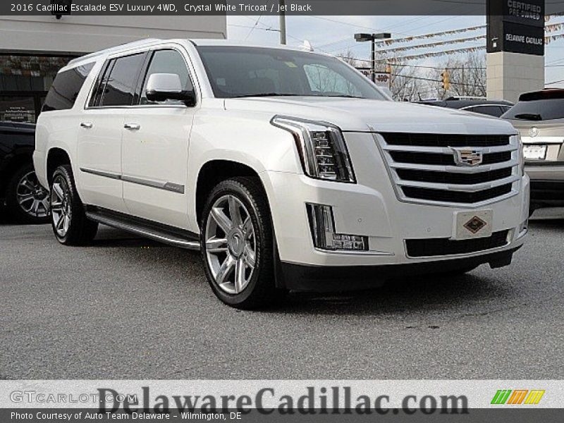 Crystal White Tricoat / Jet Black 2016 Cadillac Escalade ESV Luxury 4WD