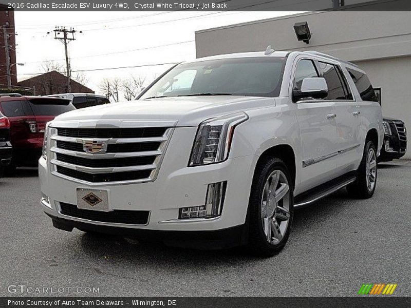 Crystal White Tricoat / Jet Black 2016 Cadillac Escalade ESV Luxury 4WD