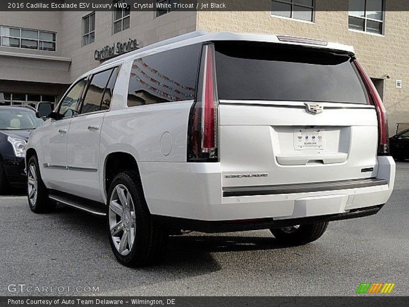 Crystal White Tricoat / Jet Black 2016 Cadillac Escalade ESV Luxury 4WD