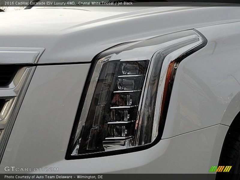 Crystal White Tricoat / Jet Black 2016 Cadillac Escalade ESV Luxury 4WD