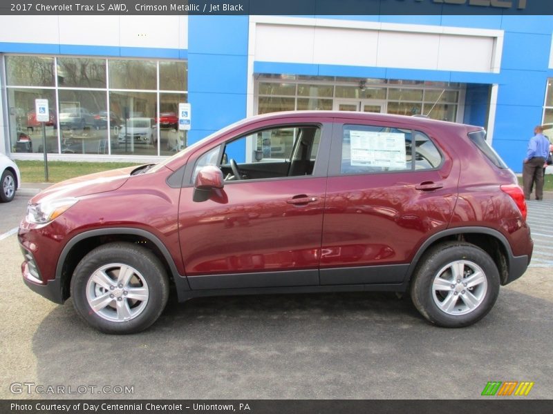 Crimson Metallic / Jet Black 2017 Chevrolet Trax LS AWD