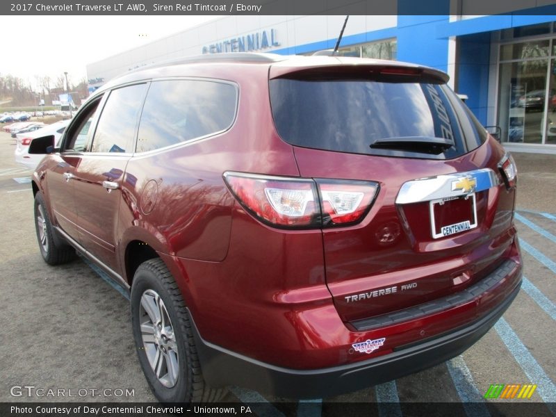 Siren Red Tintcoat / Ebony 2017 Chevrolet Traverse LT AWD