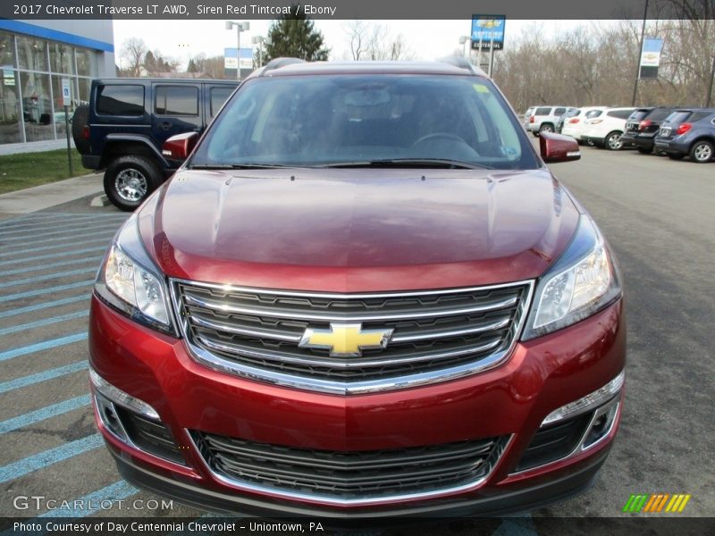 Siren Red Tintcoat / Ebony 2017 Chevrolet Traverse LT AWD