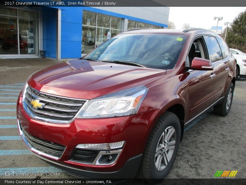 Siren Red Tintcoat / Ebony 2017 Chevrolet Traverse LT AWD