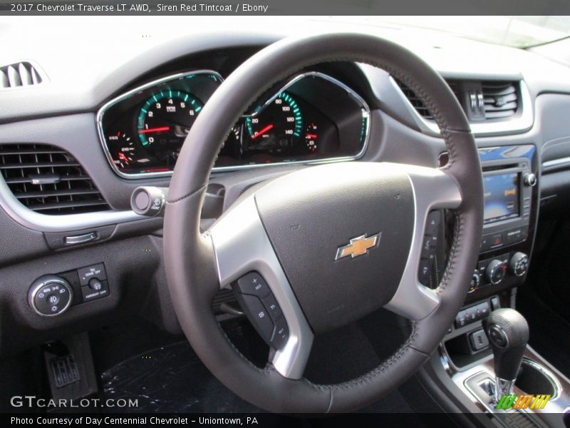 Siren Red Tintcoat / Ebony 2017 Chevrolet Traverse LT AWD