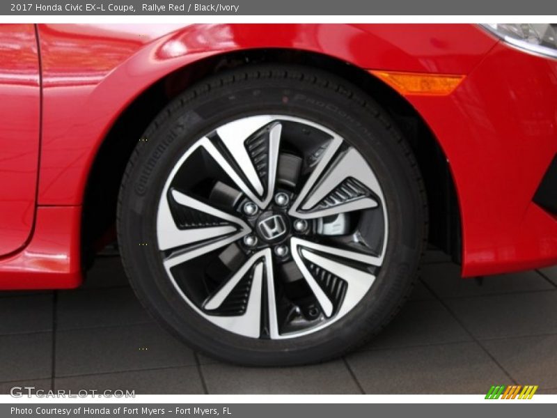 Rallye Red / Black/Ivory 2017 Honda Civic EX-L Coupe