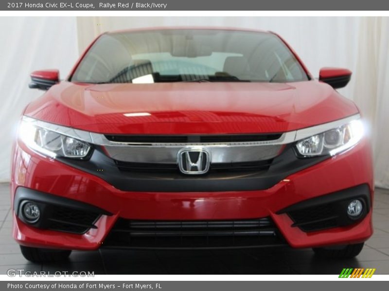 Rallye Red / Black/Ivory 2017 Honda Civic EX-L Coupe