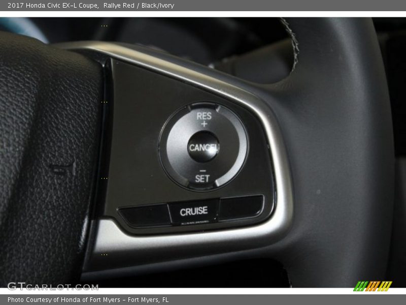 Rallye Red / Black/Ivory 2017 Honda Civic EX-L Coupe