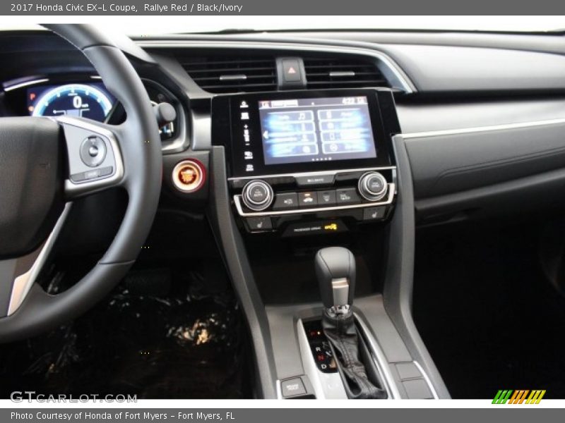 Rallye Red / Black/Ivory 2017 Honda Civic EX-L Coupe