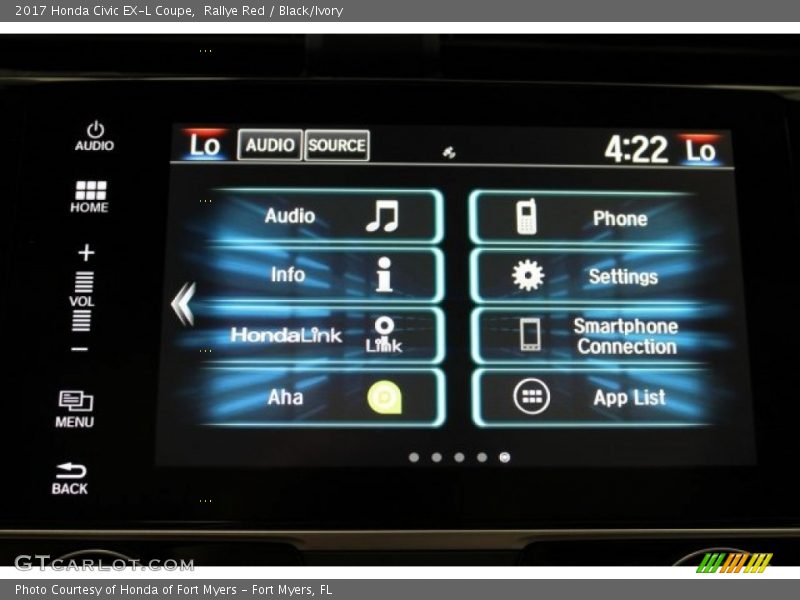 Rallye Red / Black/Ivory 2017 Honda Civic EX-L Coupe