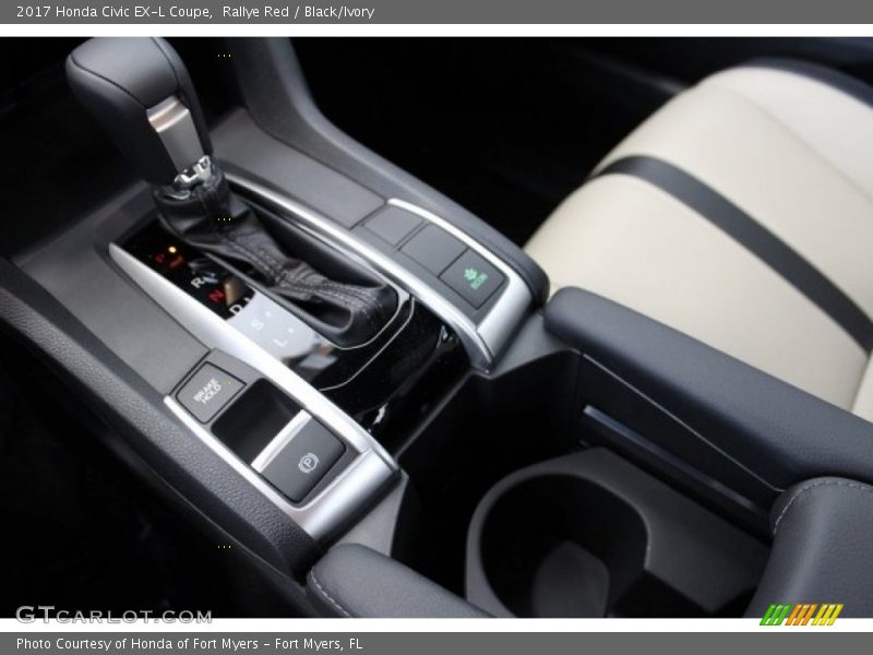 Rallye Red / Black/Ivory 2017 Honda Civic EX-L Coupe