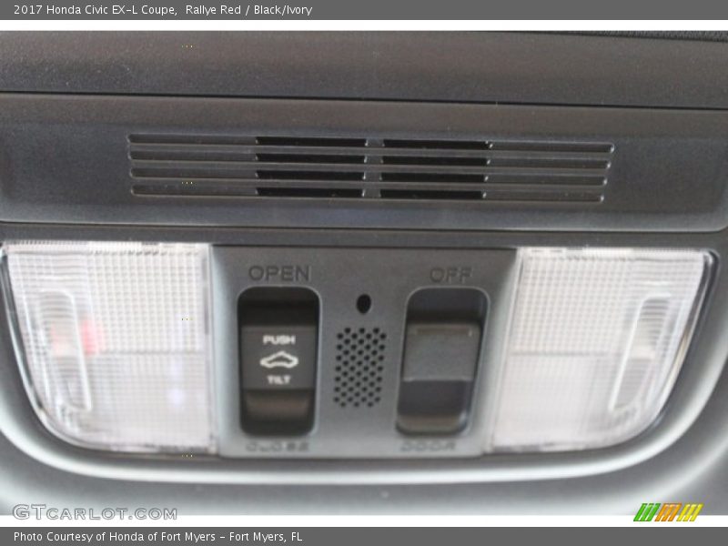 Rallye Red / Black/Ivory 2017 Honda Civic EX-L Coupe