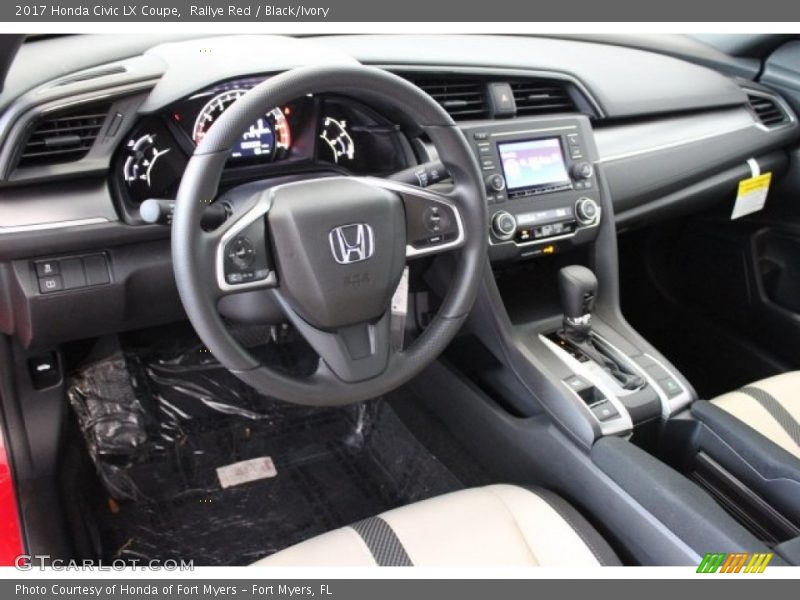 Rallye Red / Black/Ivory 2017 Honda Civic LX Coupe