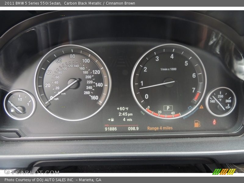 Carbon Black Metallic / Cinnamon Brown 2011 BMW 5 Series 550i Sedan