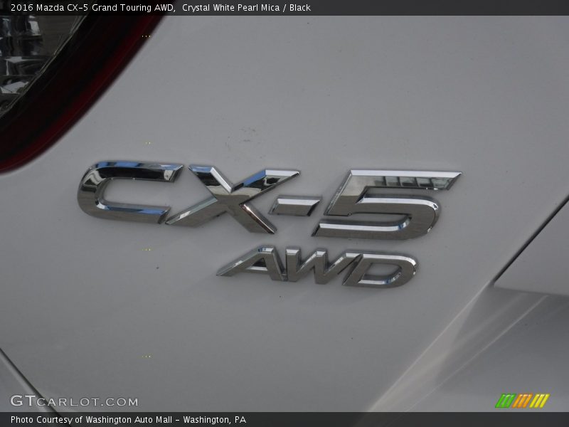 Crystal White Pearl Mica / Black 2016 Mazda CX-5 Grand Touring AWD