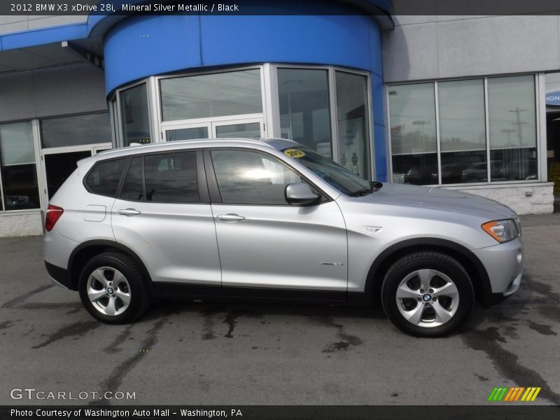 Mineral Silver Metallic / Black 2012 BMW X3 xDrive 28i