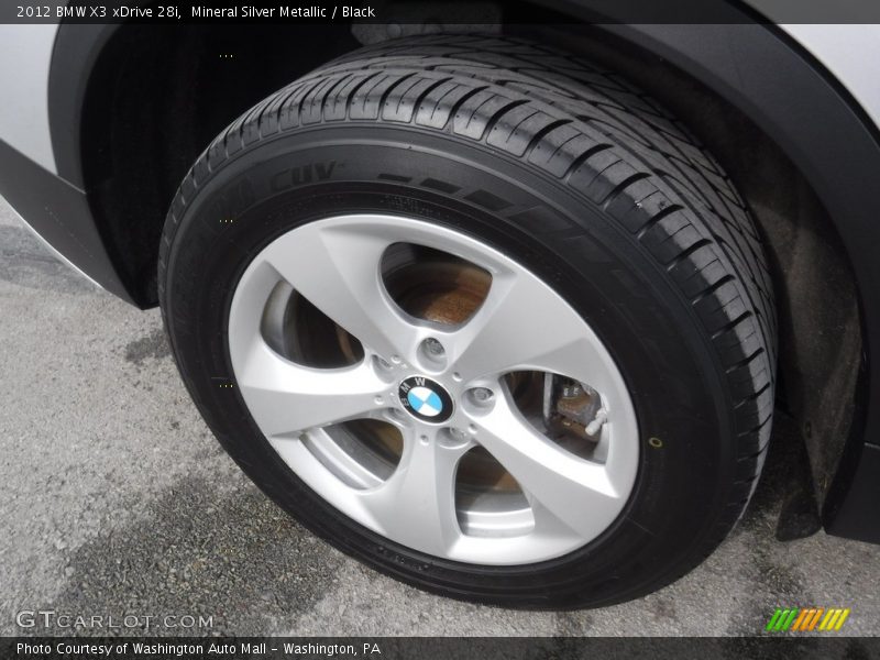 Mineral Silver Metallic / Black 2012 BMW X3 xDrive 28i