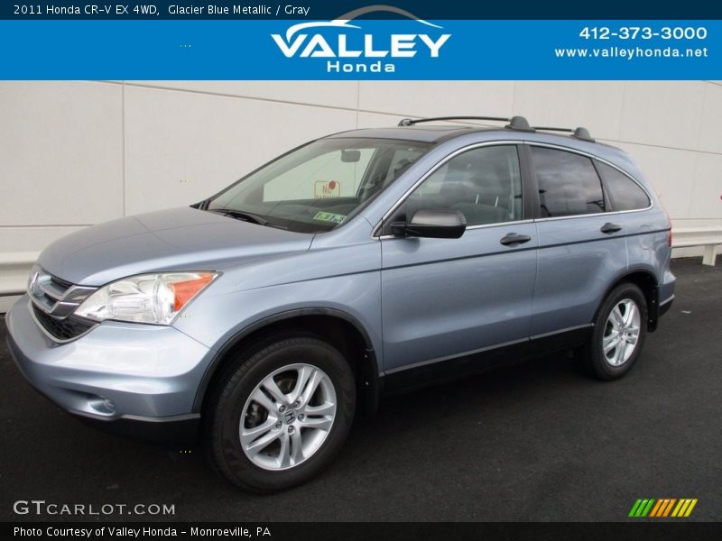 Glacier Blue Metallic / Gray 2011 Honda CR-V EX 4WD