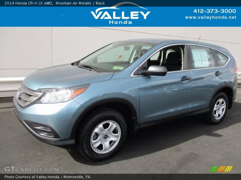 Mountain Air Metallic / Black 2014 Honda CR-V LX AWD