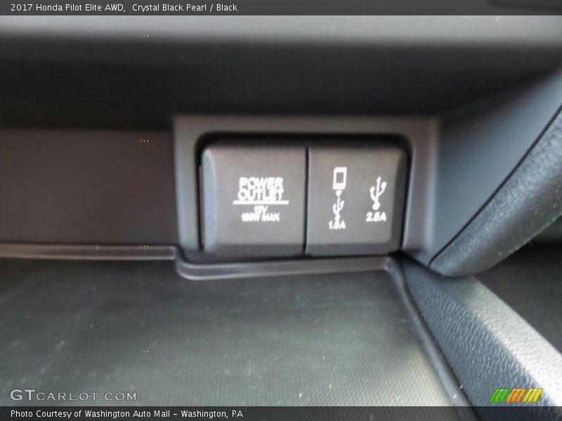 Crystal Black Pearl / Black 2017 Honda Pilot Elite AWD