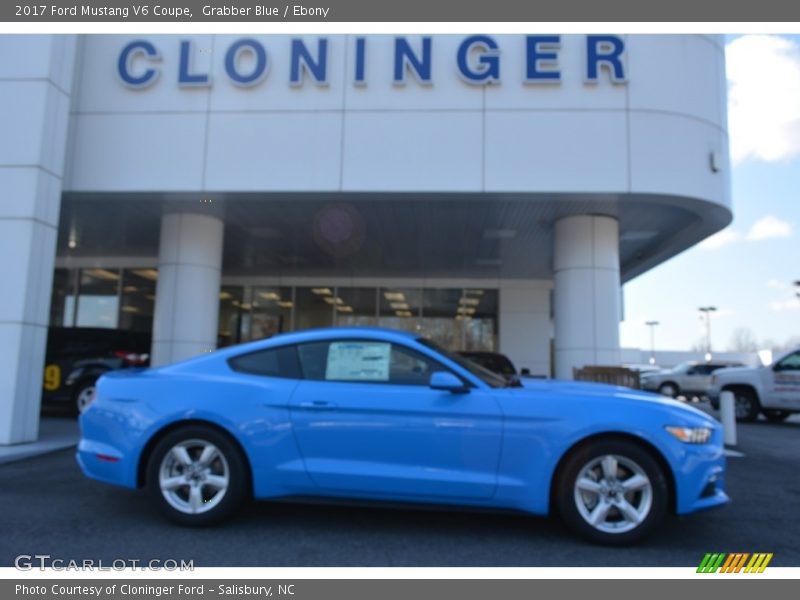 Grabber Blue / Ebony 2017 Ford Mustang V6 Coupe
