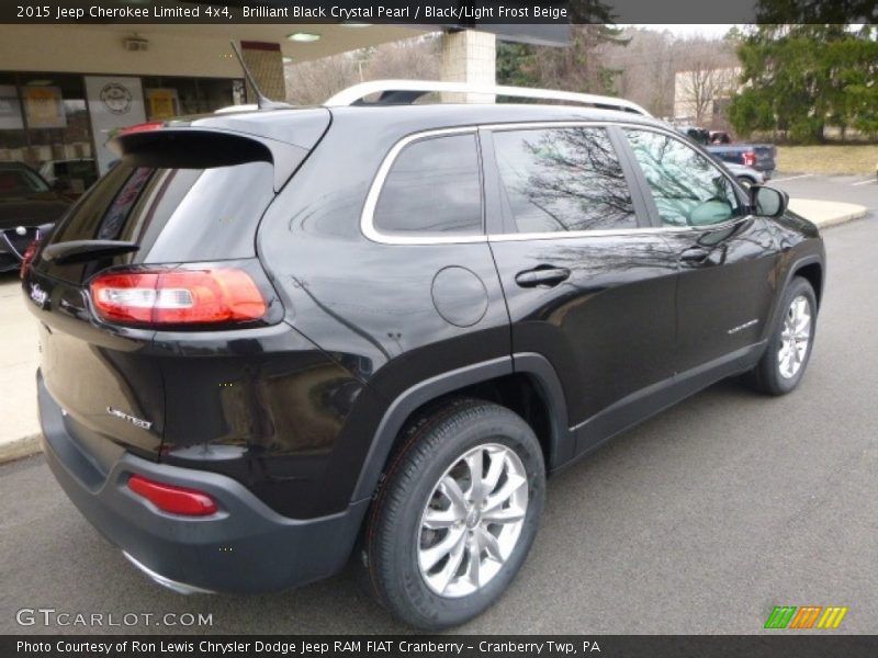 Brilliant Black Crystal Pearl / Black/Light Frost Beige 2015 Jeep Cherokee Limited 4x4