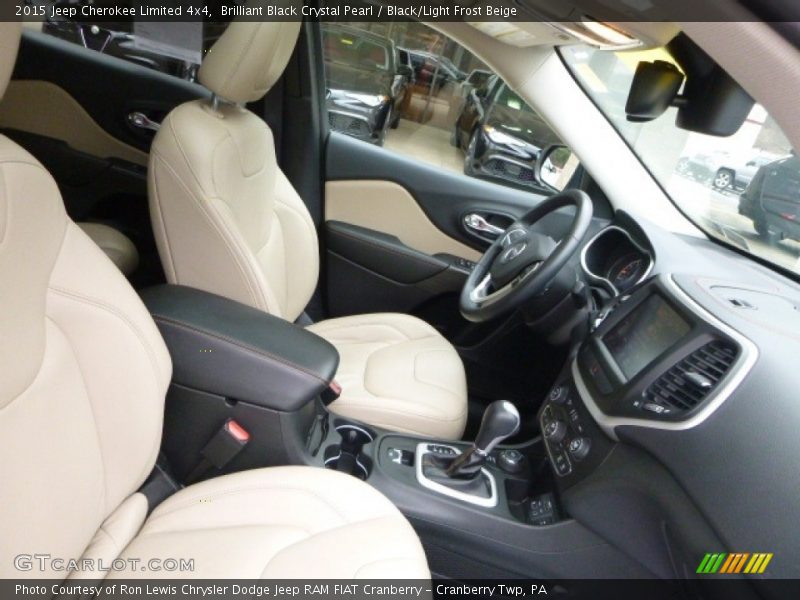 Brilliant Black Crystal Pearl / Black/Light Frost Beige 2015 Jeep Cherokee Limited 4x4