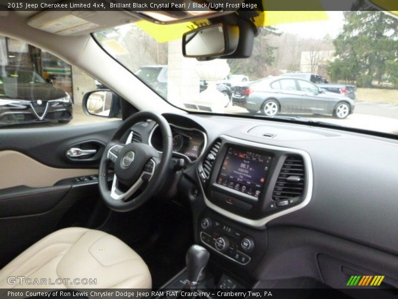 Brilliant Black Crystal Pearl / Black/Light Frost Beige 2015 Jeep Cherokee Limited 4x4