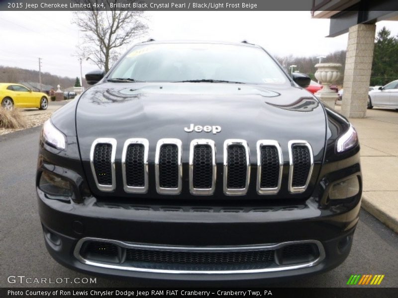 Brilliant Black Crystal Pearl / Black/Light Frost Beige 2015 Jeep Cherokee Limited 4x4