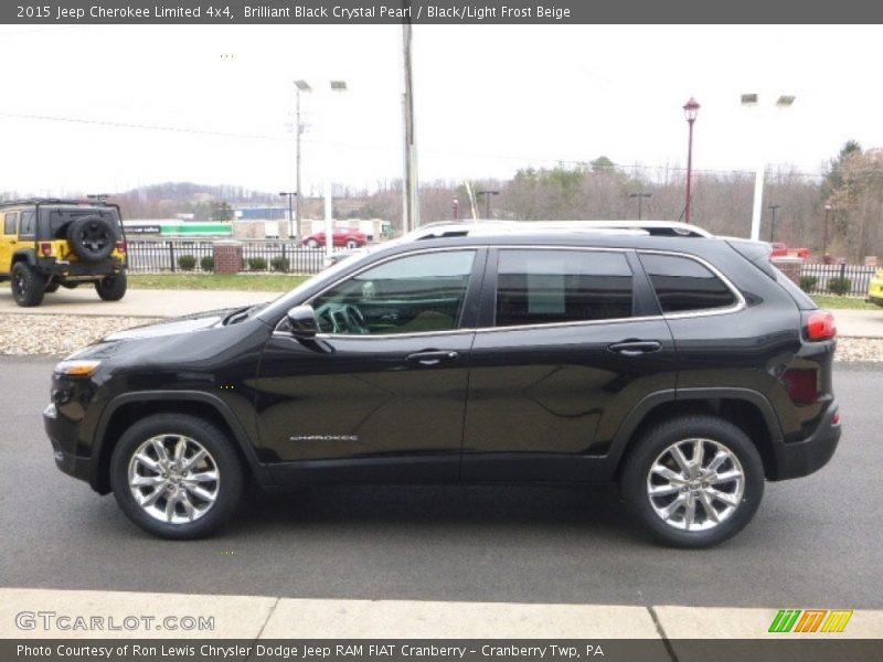 Brilliant Black Crystal Pearl / Black/Light Frost Beige 2015 Jeep Cherokee Limited 4x4