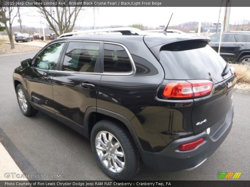 Brilliant Black Crystal Pearl / Black/Light Frost Beige 2015 Jeep Cherokee Limited 4x4