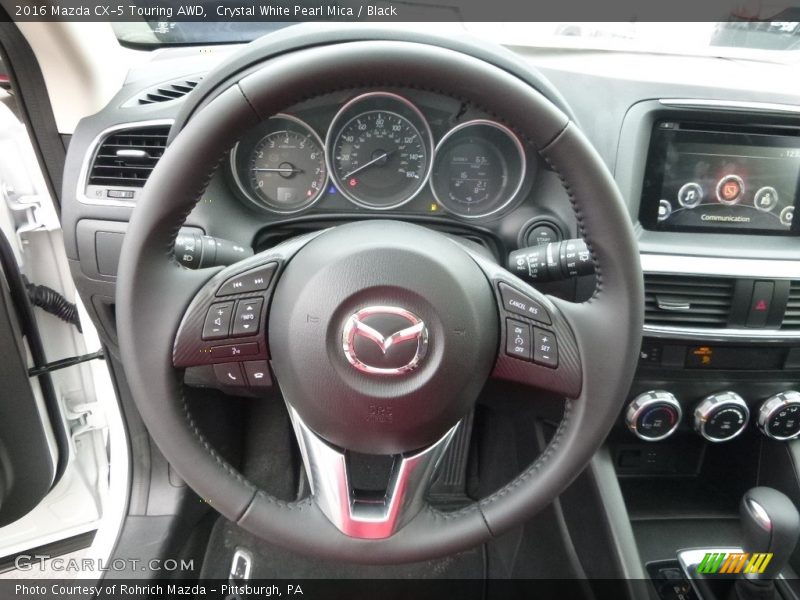 Crystal White Pearl Mica / Black 2016 Mazda CX-5 Touring AWD