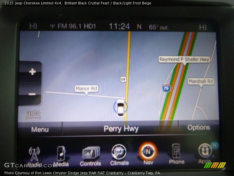 Brilliant Black Crystal Pearl / Black/Light Frost Beige 2015 Jeep Cherokee Limited 4x4