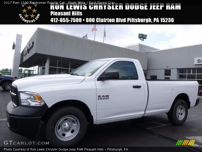 Bright White / Black/Diesel Gray 2017 Ram 1500 Tradesman Regular Cab